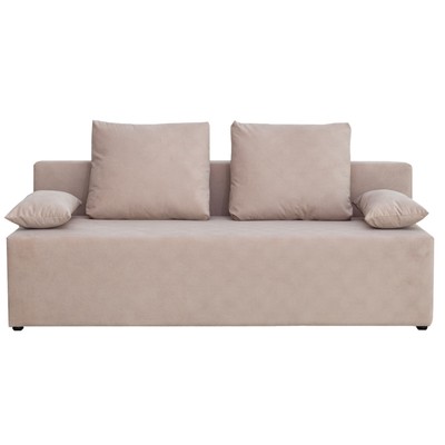 Прямой диван «Бёрн», механизм еврокнижка, велюр, цвет бежевый