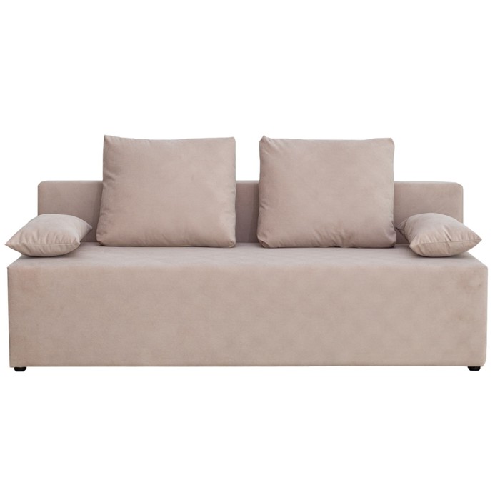 Прямой диван «Бёрн», механизм еврокнижка, велюр, цвет бежевый - Фото 1