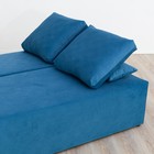 Прямой диван «Бёрн», механизм еврокнижка, велюр, цвет синий - Фото 7