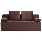 Прямой диван «Бёрн», механизм еврокнижка, велюр, цвет коричневый - Фото 1