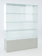 Витрина В 152 вд, 1520×450×2050, ЛДСП, стекло, серая 9352795