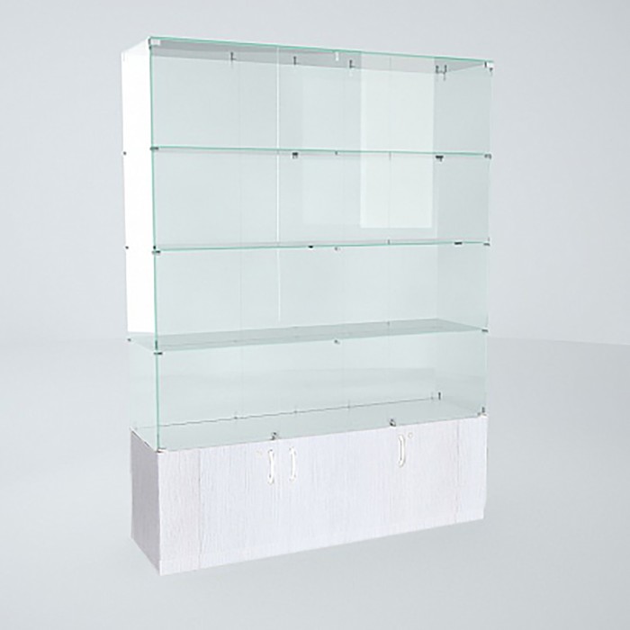 Витрина В 152 ВД, 1520×450×2050, ЛДСП, стекло, цвет белый