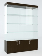 Витрина В 154 ВД, 1520×450×2150, ЛДСП, стекло, цвет венге - Фото 2