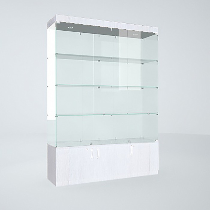Витрина В 154 ВД, 1520×450×2150, ЛДСП, стекло, цвет белый