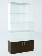 Витрина В 102 ВД, 1020×450×2050, ЛДСП, стекло, цвет венге 9352803