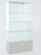 Витрина В 102 ВД, 1020×450×2050, ЛДСП, стекло, серая 9352805