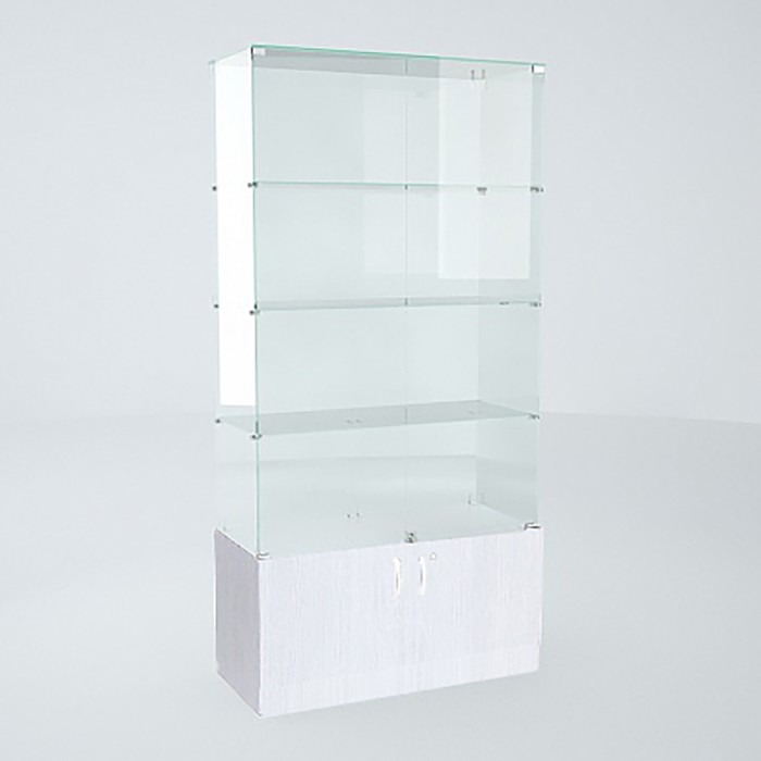 Витрина В 102 ВД, 1020×450×2050, ЛДСП, стекло, цвет белый - фото 1886963230