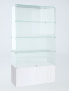 Витрина В 102 ВД, 1020×450×2050, ЛДСП, стекло, белая 9352806