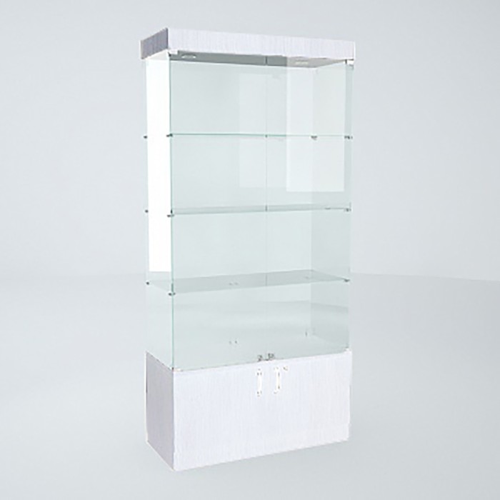 Витрина В 104 ВД, 1020×450×2150, ЛДСП, стекло, цвет белый - фото 1891405419