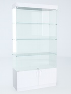 Витрина В 104 ВД, 1020×450×2150, ЛДСП, стекло, белая - Фото 2