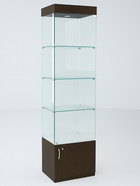 Шкаф пенал «П 52 ВД», 520×450×2150 мм, ЛДСП, стекло, цвет венге - Фото 2