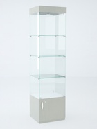 Шкаф пенал «П54 ВД», 520×450×2150 мм, ЛДСП, стекло, серый - Фото 2