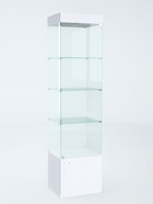 Шкаф пенал «П54 ВД», 520×450×2150 мм, ЛДСП, стекло, белый - Фото 2