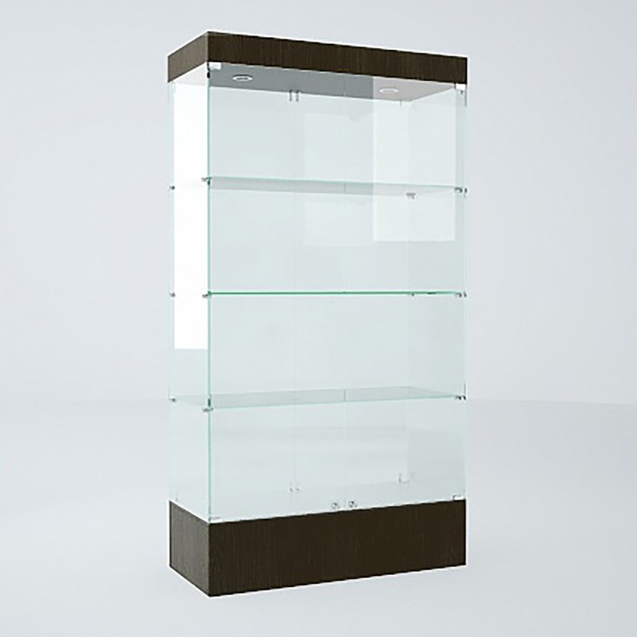 Витрина В 104 Н, 1020×450×1900, ЛДСП, стекло, цвет венге - фото 1891405464