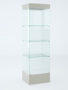 Шкаф пенал «П 54 Н», 520×450×1900 мм, ЛДСП, стекло, серый  (артикул 9352840)  большой выбор товаров оптом и в розницу по низким ценам с доставкой