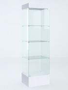 Шкаф пенал «П 54 Н», 520×450×1900 мм, ЛДСП, стекло, белый - Фото 2