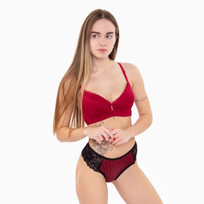 Трусы женские стринги Spanyolla, бордовые, размер 44