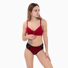 Трусы женские стринги, цвет бордовый/чёрный, размер 44 9337567 - фото 16368006