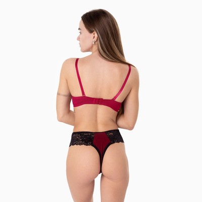 Трусы женские стринги Spanyolla, бордовые, размер 44