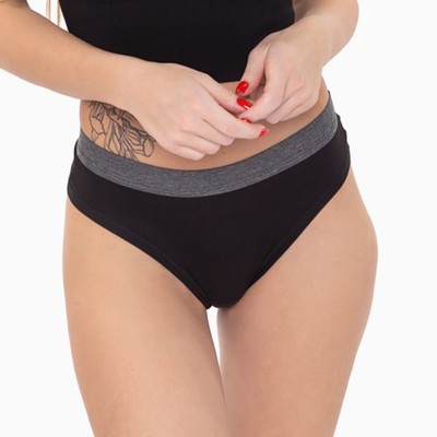 Трусы женские стринги, цвет чёрный, размер 44