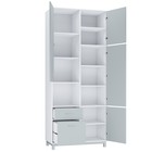 Шкаф двухсекционный Polini kids Mirum 2320, 1060х500х2400 мм, белый-серый - Фото 4