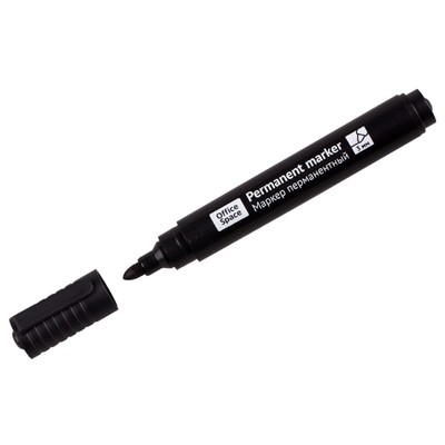 Маркер перманентный 3.0 мм, OfficeSpace 8004 А, пулевидный, черный