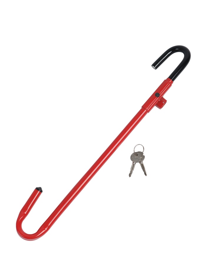 Замок противоугонный на руль автомобиля, металл, красный, 53 см - Фото 1