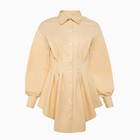 Рубашка женская удлиненная MINAKU: Casual Collection цвет бежевый, р-р 44 - Фото 7