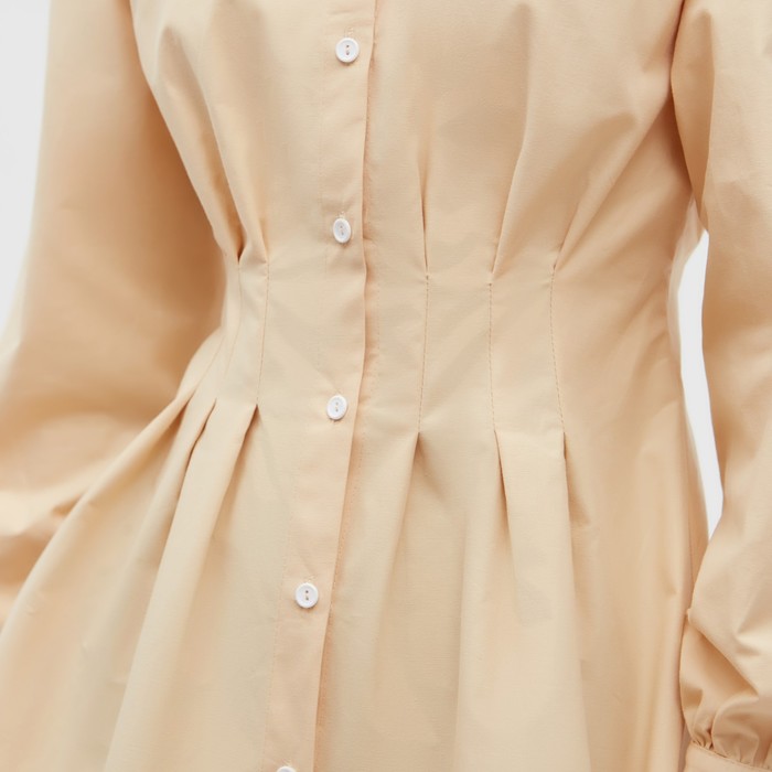 Рубашка женская удлиненная MINAKU: Casual Collection цвет бежевый, р-р 48 - фото 1928022142