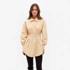 Рубашка женская удлиненная MINAKU: Casual Collection, размер 48, бежевый - Фото 6