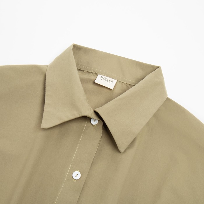 Рубашка женская удлиненная MINAKU: Casual Collection цвет зеленый, р-р 42 - фото 1909025896
