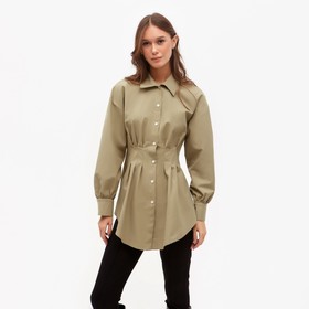 Рубашка женская удлиненная MINAKU: Casual Collection цвет зеленый, р-р 46 7985294