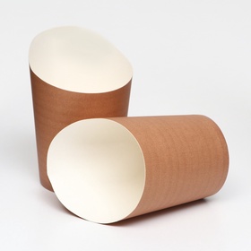 Упаковка для картофеля фри, крафт-белый, стаканчик, 11?8?6 см (комплект 50 шт)