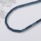 Бусины на нити "Гематит" палочки, 12*3мм, цвет синий, 42см - фото 10072715