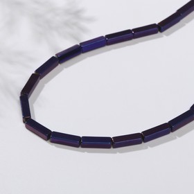 Бусины на нити "Гематит" палочки, 12*3мм, цвет фиолетовый, 42см