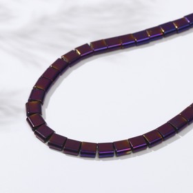 Бусины на нити "Гематит" квадраты крупные 5*5мм, цвет фиолетовый, 40см