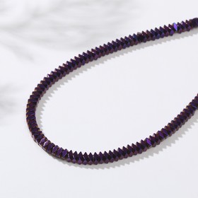 Бусины на нити "Гематит" рондель 4*1мм, цвет фиолетовый, 40см