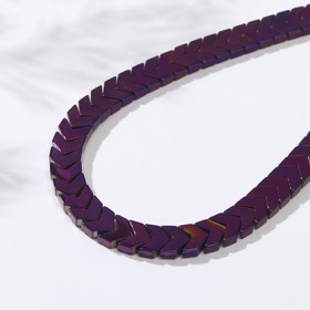 Бусины на нити "Гематит" стрелочки 0,7*0,7см, цвет фиолетовый, 40см