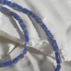 Бусы кубик 4*4мм через бусину "Варисцит", цвет синий, 40см + 5см удлинитель - фото 24425498