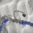 Бусы кубик 4*4мм через бусину "Варисцит", цвет синий, 40см + 5см удлинитель - фото 24425499