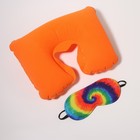 Набор путешественника: подушка для шеи, маска для сна, цвет МИКС - фото 10073025