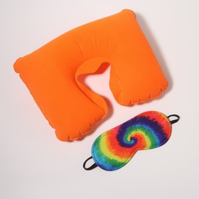 Набор путешественника: подушка для шеи, маска для сна, цвет МИКС