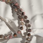 Бусы шар №6 через бисер "Родонит", 45см + 5см удлинитель - фото 24425525