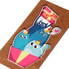 Конверт деревянный "Котики" синие коты, подарок 9352740