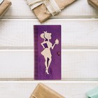 Конверт деревянный "Силуэт" фиолетовый фон - фото 10073319