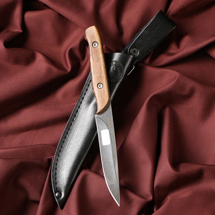 Нож кавказский, разделочный «У-8» с ножнами, сталь - AUS8, рукоять - орех, 12 см