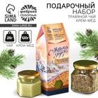 Подарочный набор новогодний «С Новым годом»: чай травяной 20 г и крем-мед 120 г - Фото 1