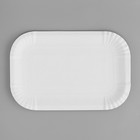 Тарелка одноразовая "Белая" прямоугольная, картон, 13 х 20 см - Фото 2