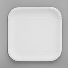 Тарелка одноразовая "Белая" квадратная, картон, 19,2 х 19,2 см - Фото 2