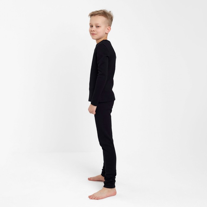 Термобелье для мальчика (лонгслив, легинсы) цвет чёрный, рост 104